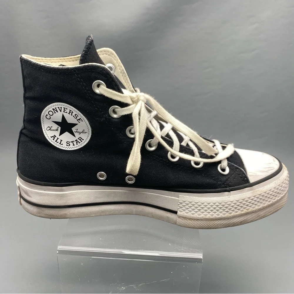 Converse All Star Chuck Taylor High Top Black Sneakers Sz Women 8 - Picture 4 of 10